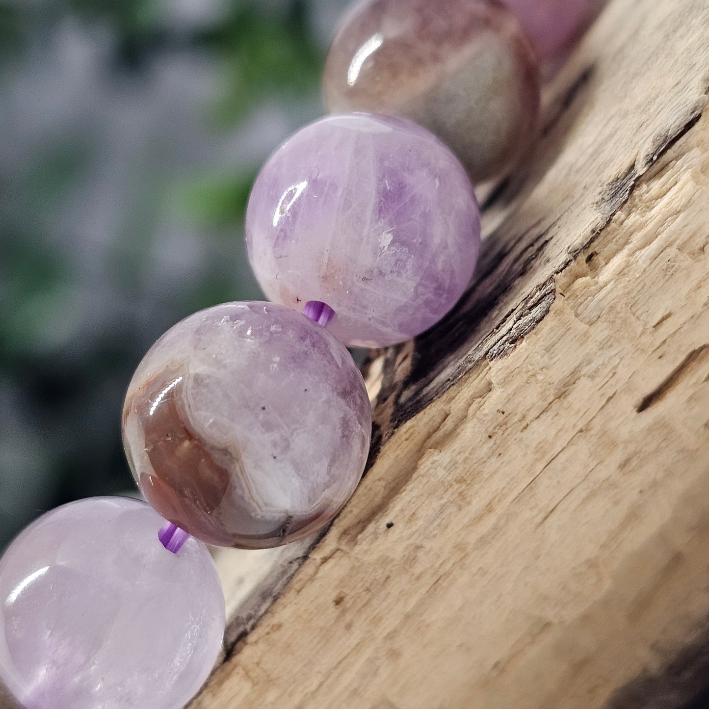 Amethyst mix Mexican Lace Agate & Quartz Crystal Beaded Bracelet