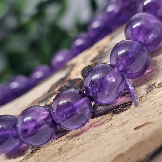 Deepest Purple Amethyst Crystal Beaded Bracelet
