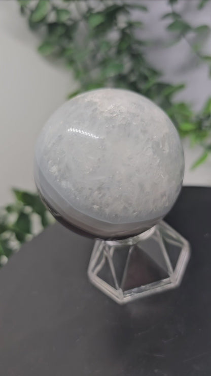 Agate & Quartz Crystal Sphere